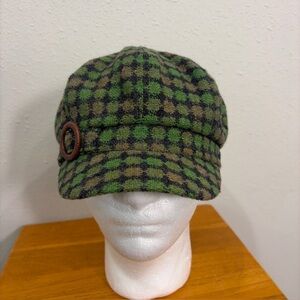 Vintage Ann Taylor Loft Women’s Green Wool Blend Cadet Army Newsboy Cap Hat